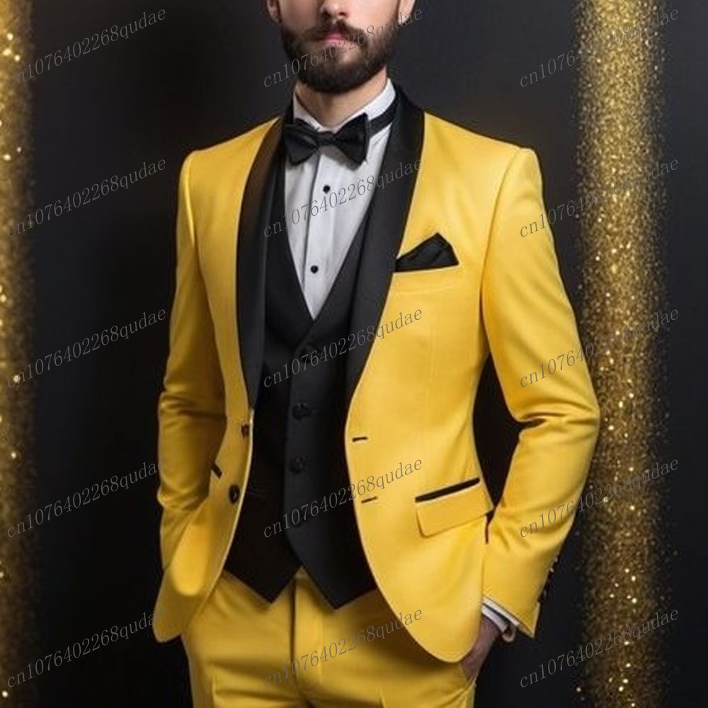 Formal Wear For Men Yellow - Nouveau Costume formel jaune et noir