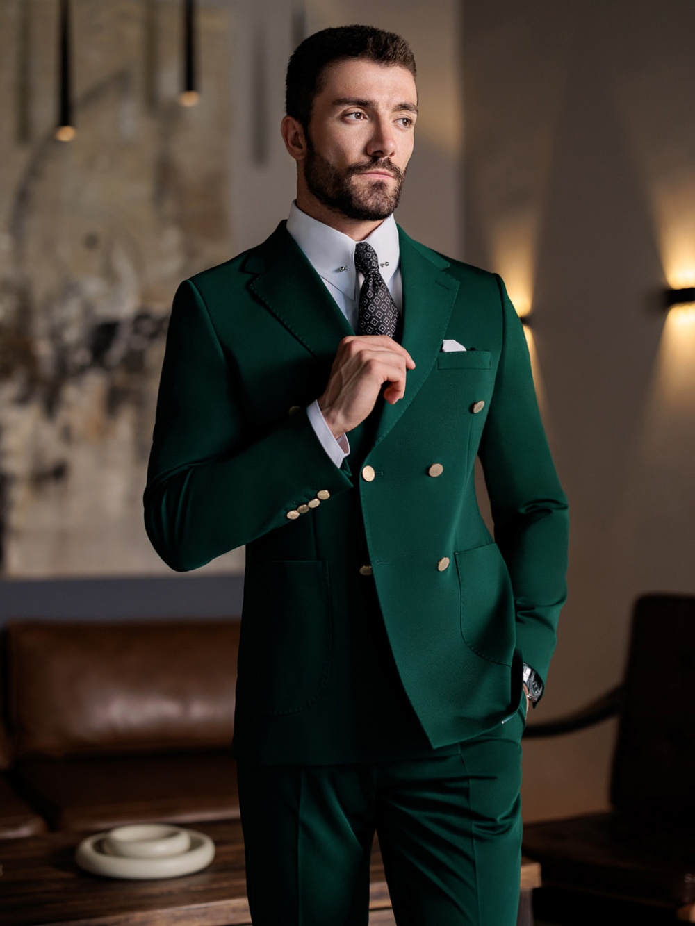 Costume Homme Vert Formel Slim - Men Formal Wear Pants avis et prix