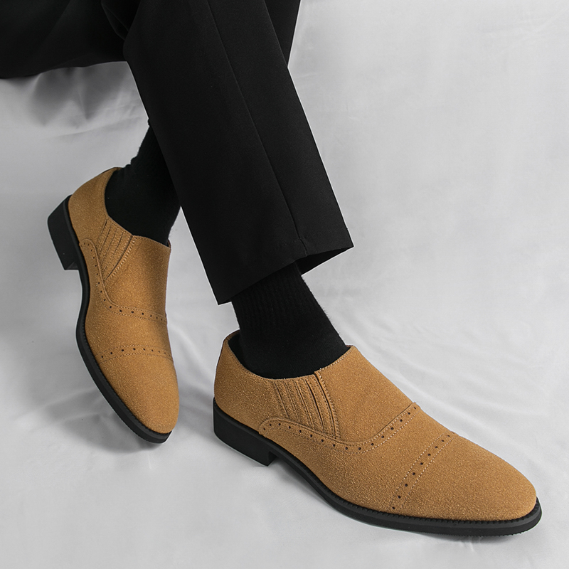 Mocassins Rétro Homme en Daim  - Formal Wear For Men Yellow avis et prix