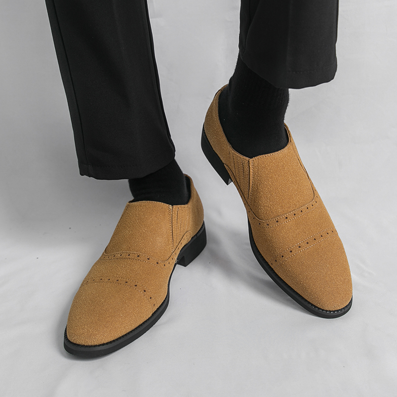 Mocassins Rétro Homme en Daim  - Formal Wear For Men Yellow avis et prix